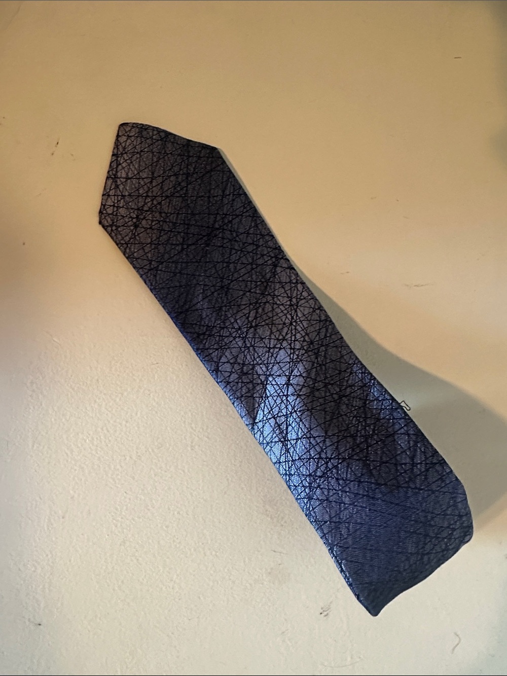 Classic Men's Textured Navy Tie - Unbranded